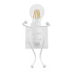 GloboStar® FIGURE 10001389 Μοντέρνο Παιδικό Φωτιστικό Τοίχου Απλίκα Μονόφωτο Λευκό Μεταλλικό Φιγούρα Μ12 x Π19 x Υ17cm