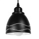 GloboStar® COOLIE 01477 Μοντέρνο Κρεμαστό Φωτιστικό Οροφής Μονόφωτο 1 x E27 Μεταλλικό Μαύρο Λευκό Καμπάνα Φ13 x Υ14cm