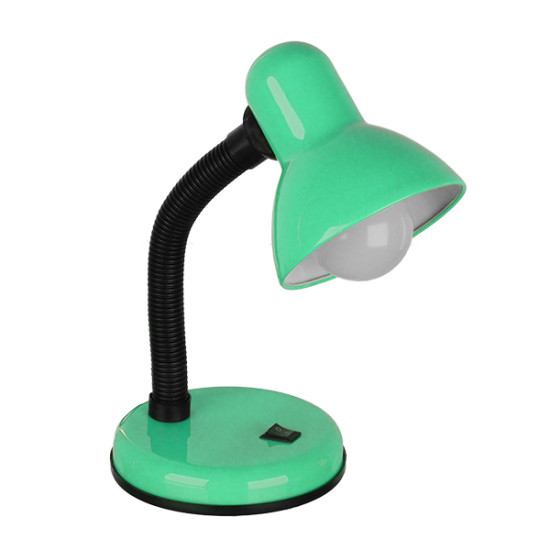 GloboStar® STUDENT GREEN 01533 Μοντέρνο Επιτραπέζιο Φωτιστικό Γραφείου Μονόφωτο 1 x E27 Πράσινο με Λευκό Μεταλλικό με Διακόπτη ΟN/OFF Καμπάνα Φ12 x Υ32cm