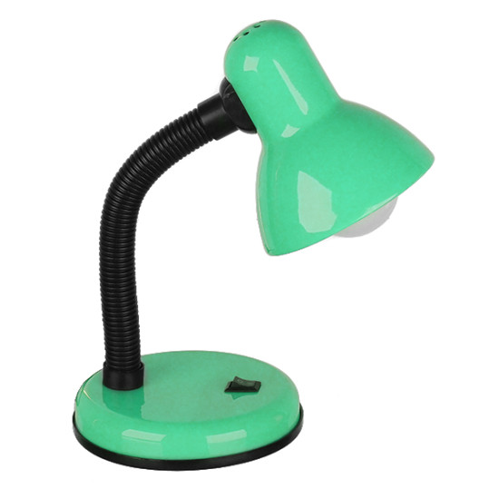 GloboStar® STUDENT GREEN 01533 Μοντέρνο Επιτραπέζιο Φωτιστικό Γραφείου Μονόφωτο 1 x E27 Πράσινο με Λευκό Μεταλλικό με Διακόπτη ΟN/OFF Καμπάνα Φ12 x Υ32cm