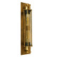 GloboStar® BESPOKE 01568 Vintage Industrial Φωτιστικό Τοίχου Απλίκα Δίφωτο Χρυσό Σκουριά Μεταλλικό Πλέγμα Μ9.5 x Π10 x Υ47cm