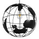 GloboStar® EARTH 01663 Vintage Κρεμαστό Φωτιστικό Φιγούρα Μονόφωτο 1 x E27 IP20 Μαύρο Μέταλλο - Μ41 x Π41 x Y41cm