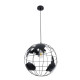 GloboStar® EARTH 01663 Vintage Κρεμαστό Φωτιστικό Φιγούρα Μονόφωτο 1 x E27 IP20 Μαύρο Μέταλλο - Μ41 x Π41 x Y41cm