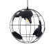 GloboStar® EARTH 01663 Vintage Κρεμαστό Φωτιστικό Φιγούρα Μονόφωτο 1 x E27 IP20 Μαύρο Μέταλλο - Μ41 x Π41 x Y41cm