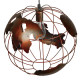 GloboStar® EARTH 01665 Vintage Κρεμαστό Φωτιστικό Φιγούρα Μονόφωτο 1 x E27 IP20 Χάλκινο Μέταλλο - Μ40 x Π40 x Y40cm