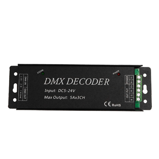 Ασύρματος LED RGB Controller DMX512 με Χειριστήριο Αφής 2.4G RF 5V (75w) - 12V (180w) - 24V (360w) DC GloboStar 15144