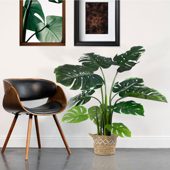 GloboStar® Artificial Garden MONSTERA PLANT 20002 - Τεχνητό Διακοσμητικό Φυτό Μονστέρα Υ120cm