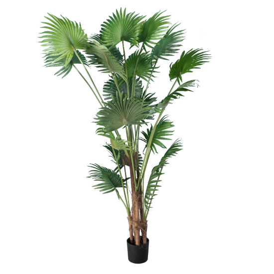 GloboStar® Artificial Garden PALM TREE 20014 Τεχνητό Διακοσμητικό Φυτό Φοινικόδεντρο Βεντάλια Υ210cm