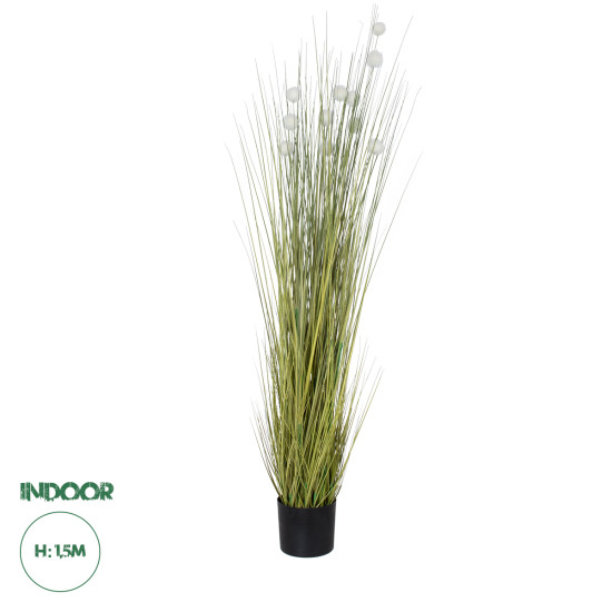 GloboStar® Artificial Garden ERIOPHORUM ANGUSTIFOLIUM COTTON GRASS 20073 Τεχνητό Διακοσμητικό Φυτό Γρασίδι του Βαμβακιού Υ150cm