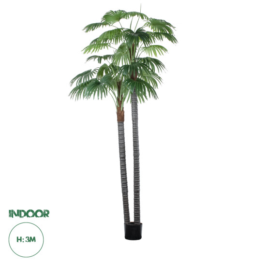 GloboStar® Artificial Garden PALM TREE 20086 Τεχνητό Διακοσμητικό Φυτό Φοινικόδεντρο Βεντάλια Υ300cm