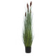 GloboStar® Artificial Garden TYPHA ANGUSTIFOLIA GRASS 20113 Τεχνητό Διακοσμητικό Φυτό Γρασίδι της Τύφας Υ150cm