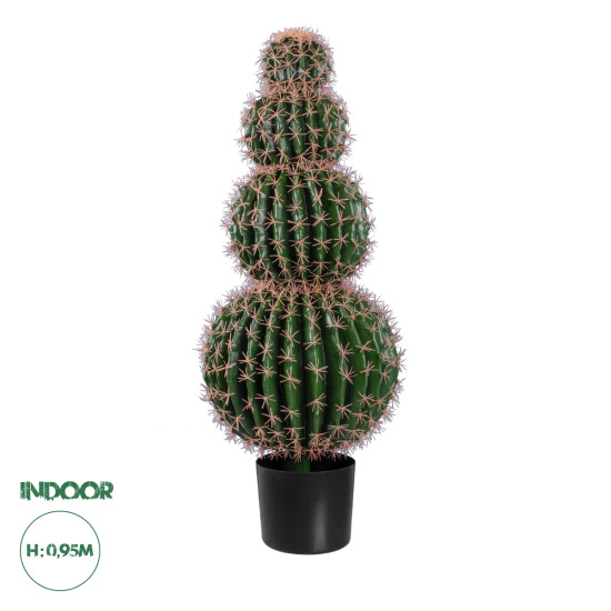 GloboStar® Artificial Garden FEROCACTUS 20138 Τεχνητό Διακοσμητικό Φυτό Φερόκακτος Υ95cm