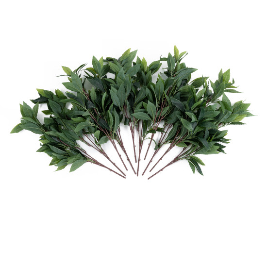 GloboStar® Artificial Garden LAURUS NOBILIS BRANCH 20225 10 x Τεχνητά Διακοσμητικά Κλαδία Δάφνης Π45 x Υ60cm