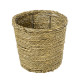 GloboStar® Artificial Garden THASSOS 20293 Διακοσμητικό Πλεκτό Καλάθι - Κασπώ Γλάστρα - Flower Pot Μπεζ με Καφέ Φ20cm x Υ22cm