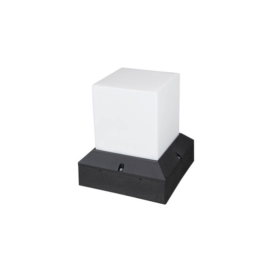 GloboStar® CUBIX 203-0245 Μοντέρνο Επιδαπέδιο Φωτιστικό Μονόφωτο 1 x E27 IP44 Μαύρο Πλαστικό Σώμα - Μ22.5 x Π22.5 x Υ25cm