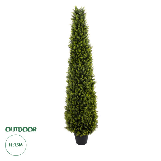 GloboStar® Artificial Garden CYPRESSUS SEMPERVIRENS 20395 Τεχνητό Διακοσμητικό Φυτό Μεσογειακό Κυπαρίσσι Υ150cm