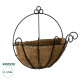 GloboStar® Artificial Garden KOUFONISIA 20482 Επιτοίχιο Κασπώ Γλάστρα - Flower Pot από Φλοιό Καρύδας Καφέ Φ25cm x Υ15cm