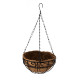 GloboStar® Artificial Garden KARYSTOS 20483 Κρεμαστό Κασπώ Γλάστρα - Flower Pot από Φλοιό Καρύδας Καφέ με Μαύρο Φ25cm x Υ15cm