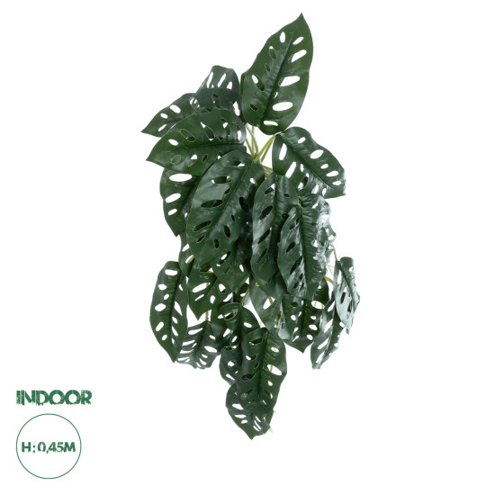 GloboStar® Artificial Garden MONSTERA HANGING PLANT 20608 - Τεχνητό Διακοσμητικό Κρεμαστό Φυτό Μονστέρα Υ45cm