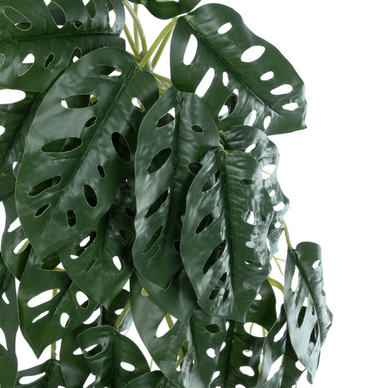 GloboStar® Artificial Garden MONSTERA HANGING PLANT 20608 - Τεχνητό Διακοσμητικό Κρεμαστό Φυτό Μονστέρα Υ45cm