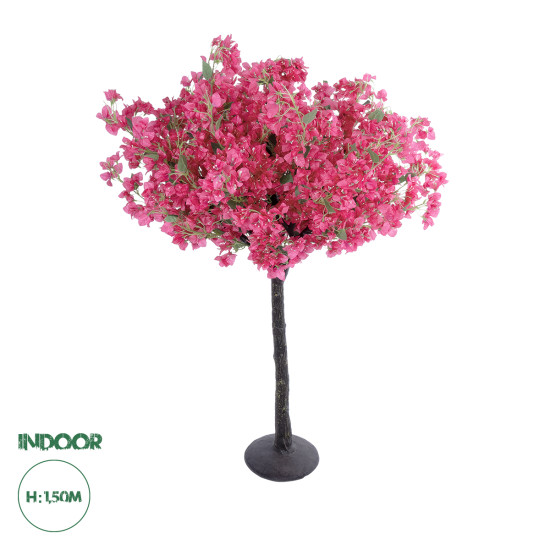 GloboStar® Artificial Garden BOUGAUVILLEA 20669 Τεχνητό Διακοσμητικό Δέντρο με Ανθη Μπουκανβίλιας Φουξ Υ150cm