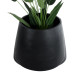 GloboStar® Artificial Garden TIJUANA 20704 Διακοσμητικό Πολυεστερικό Τσιμεντένιο Κασπώ Γλάστρα - Flower Pot Μαύρο Φ82 x Υ90cm