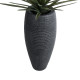 GloboStar® Artificial Garden NASHVILLE 20715 Επιδαπέδιο Πολυεστερικό Τσιμεντένιο Κασπώ Γλάστρα - Flower Pot Μαύρο Φ35 x Υ85cm