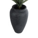GloboStar® Artificial Garden OLYMPIA 20718 Επιδαπέδιο Πολυεστερικό Τσιμεντένιο Κασπώ Γλάστρα - Flower Pot Μαύρο Φ55 x Υ90cm