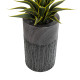 GloboStar® Artificial Garden PISA 20761 Επιδαπέδιο Πολυεστερικό Τσιμεντένιο Κασπώ Γλάστρα - Flower Pot Γκρι Ανθρακί Φ36 x Υ60cm