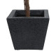 GloboStar® Artificial Garden KARRASPIO 20770 Επιδαπέδιο Πολυεστερικό Τσιμεντένιο Κασπώ Γλάστρα - Flower Pot Μαύρο Μ34 x Π34 x Υ30cm
