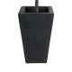 GloboStar® Artificial Garden MAYOR 20771 Επιδαπέδιο Πολυεστερικό Τσιμεντένιο Κασπώ Γλάστρα - Flower Pot Μαύρο Μ30 x Π30 x Υ50cm