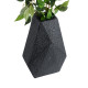 GloboStar® Artificial Garden GREENWICH 20786 Επιδαπέδιο Πολυεστερικό Τσιμεντένιο Κασπώ Γλάστρα - Flower Pot Μαύρο Μ20 x Π14 x Υ32cm