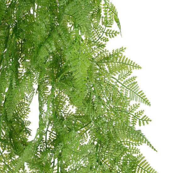 GloboStar® Artificial Garden HANGING FERN 20804 Τεχνητό Διακοσμητικό Κρεμαστό Φυτό Φτέρη Μ40 x Π20 x Υ88cm