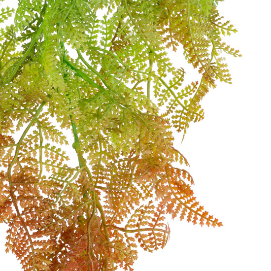 GloboStar® Artificial Garden HANGING FERN 20805 Τεχνητό Διακοσμητικό Κρεμαστό Φυτό Φτέρη Μ40 x Π20 x Υ88cm