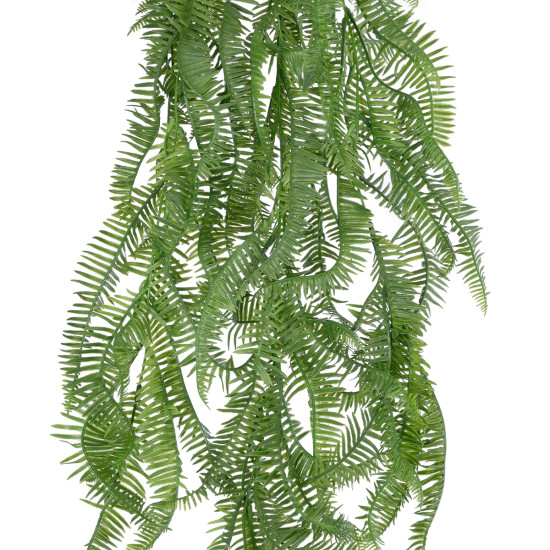 GloboStar® Artificial Garden HANGING FERN BRANCH  20833 Τεχνητό Διακοσμητικό Κρεμαστό κλαδί Φτέρης Μ30 x Π8 x Υ87cm