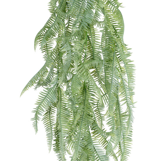 GloboStar® Artificial Garden HANGING FERN BRANCH  20835 Τεχνητό Διακοσμητικό Κρεμαστό κλαδί Φτέρης Μ30 x Π8 x Υ87cm