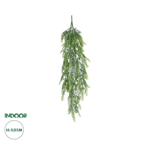 GloboStar® Artificial Garden HANGING FERN 20841 Τεχνητό Διακοσμητικό Κρεμαστό Φυτό Φτέρη Μ25 x Π12 x Υ85cm