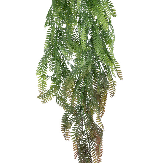 GloboStar® Artificial Garden HANGING FERN 20842 Τεχνητό Διακοσμητικό Κρεμαστό Φυτό Φτέρη Μ25 x Π12 x Υ85cm