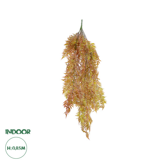 GloboStar® Artificial Garden HANGING FERN 20852 Τεχνητό Διακοσμητικό Κρεμαστό Φυτό Φτέρη Μ30 x Π14 x Υ85cm