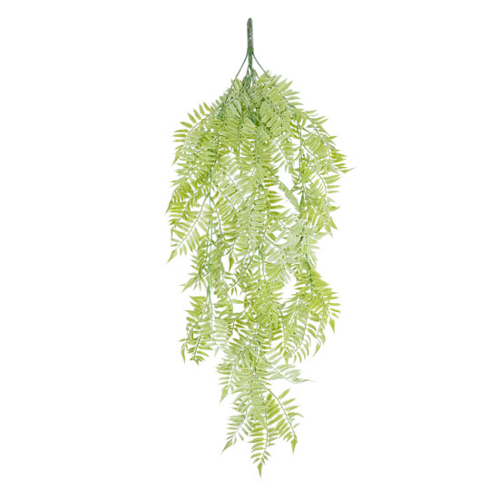 GloboStar® Artificial Garden HANGING FERN 20855 Τεχνητό Διακοσμητικό Κρεμαστό Φυτό Φτέρη Μ30 x Π14 x Υ85cm