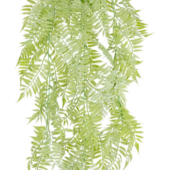 GloboStar® Artificial Garden HANGING FERN 20855 Τεχνητό Διακοσμητικό Κρεμαστό Φυτό Φτέρη Μ30 x Π14 x Υ85cm