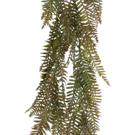 GloboStar® Artificial Garden HANGING FERN 20860 Τεχνητό Διακοσμητικό Κρεμαστό Φυτό Φτέρη Μ28 x Π15 x Υ90cm