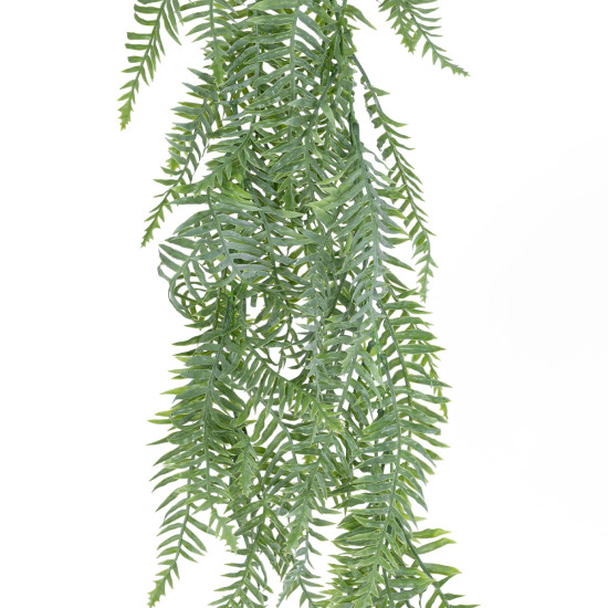 GloboStar® Artificial Garden HANGING FERN 20863 Τεχνητό Διακοσμητικό Κρεμαστό Φυτό Φτέρη Μ28 x Π15 x Υ90cm