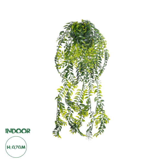 GloboStar® Artificial Garden HANGING FERN 20877 - Τεχνητό Κρεμαστό Διακοσμητικό Φυτό Φτέρη  Φ23 x Y70cm