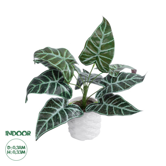 GloboStar® Artificial Garden ALOCASIA 20886 Τεχνητό Διακοσμητικό Φυτό Αλοκασία Φ38 x Υ33cm