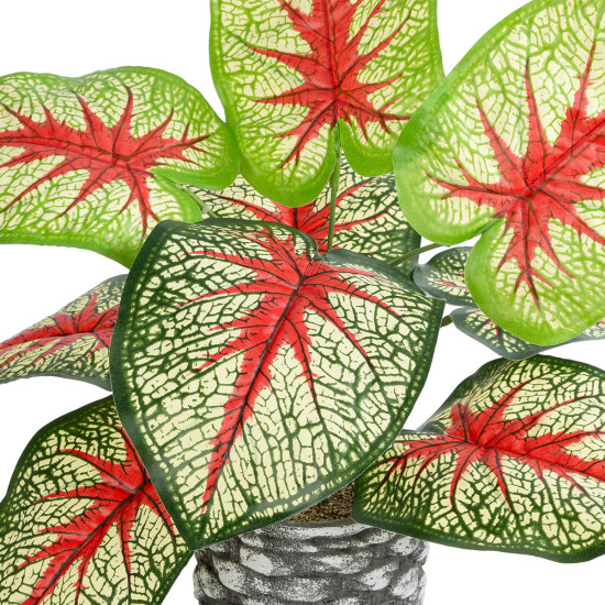 GloboStar® Artificial Garden CALADIUM 20891 Τεχνητό Διακοσμητικό Φυτό Τροπικό Φυτό Φ40 x Υ33cm