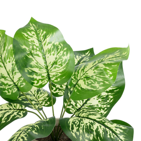 GloboStar® Artificial Garden DIEFFENBACHIA POTTED PLANT 20897 Διακοσμητικό Φυτό Διεφενμπάχια Φ40 x Υ33cm