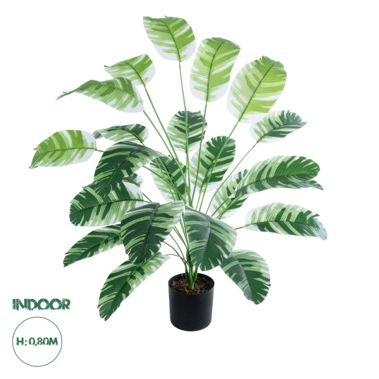 GloboStar® Artificial Garden BANANA ZEBRA PLANT 20918 - Διακοσμητικό Φυτό Μπανανιά Ζέβρα Φ83 x Υ80cm