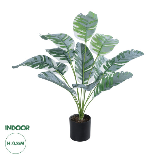 GloboStar® Artificial Garden BANANA PLANT ZEBRA 20930 - Διακοσμητικό Φυτό Μπανανιά Ζέβρα Φ70 x Υ55cm