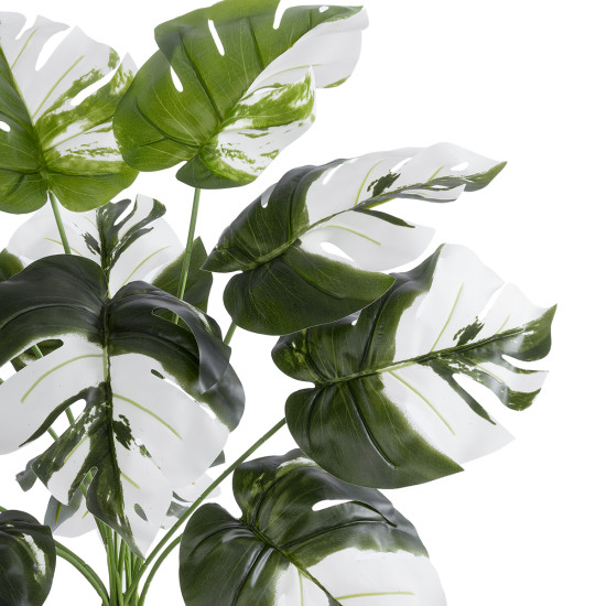 GloboStar® Artificial Garden ALBINO MONSTERA PLANT 20935 - Διακοσμητικό Φυτό Λευκή Μονστέρα Φ60 x Υ55cm